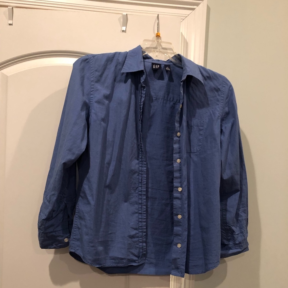 Blue button down shirt